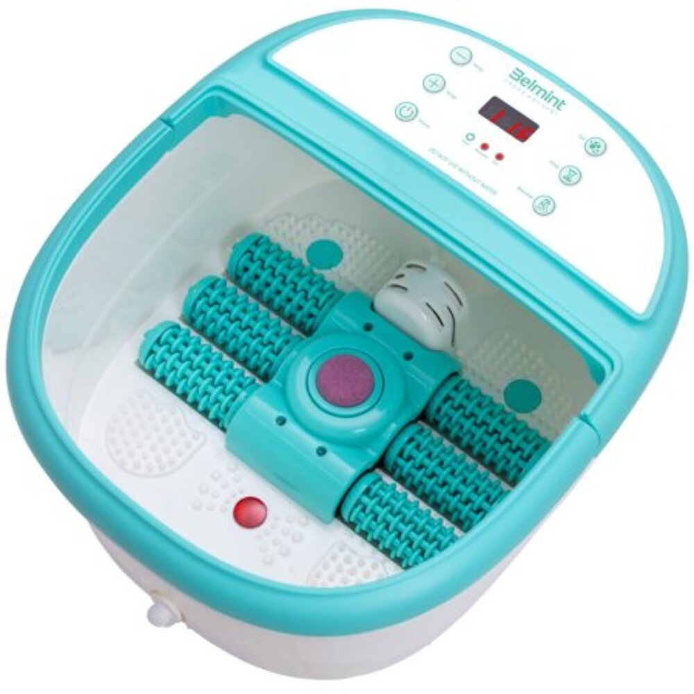 Belmint Foot Spa Bath Massager Node Rollers Bubbles Foot Soaking Tub